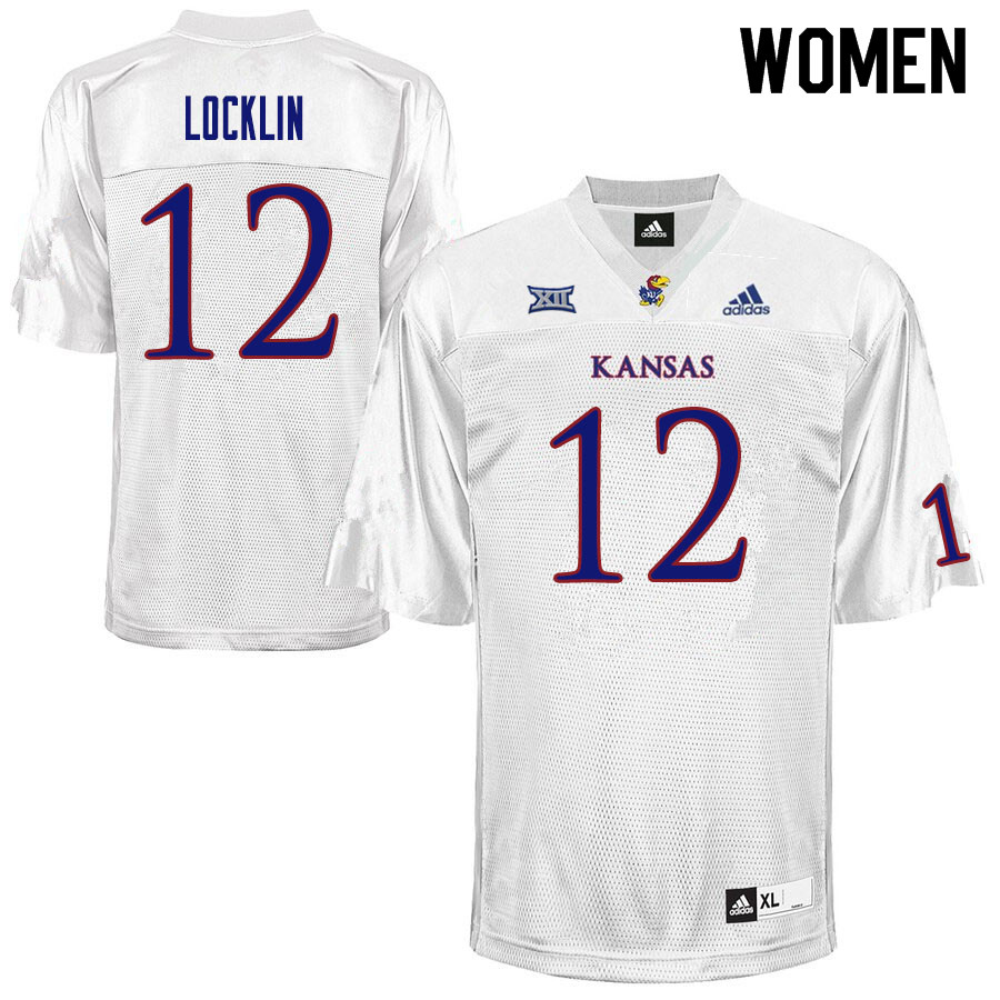 Women #12 Torry Locklin Kansas Jayhawks College Football Jerseys Sale-White - Click Image to Close